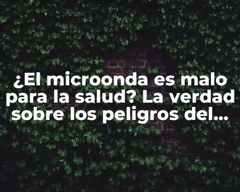 ¿El microonda es malo para la salud? La verdad sobre los peligros del microondas