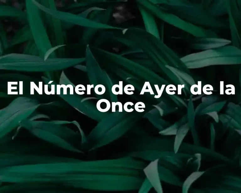 El Número de Ayer de la Once