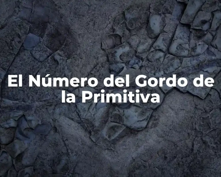 El Número del Gordo de la Primitiva