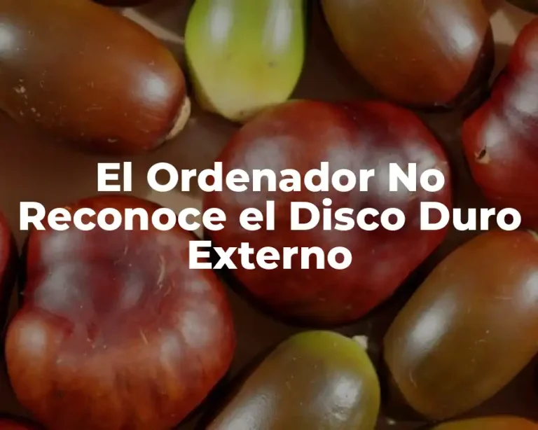 El Ordenador No Reconoce el Disco Duro Externo