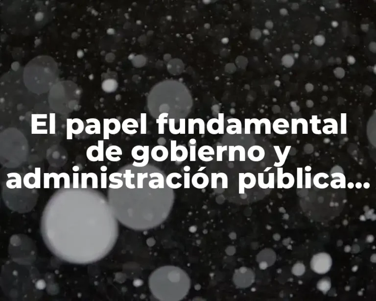 El papel fundamental de gobierno y administración pública en la sociedad