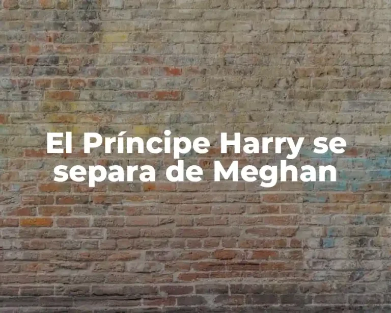 El Príncipe Harry se separa de Meghan