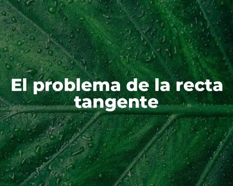 El problema de la recta tangente