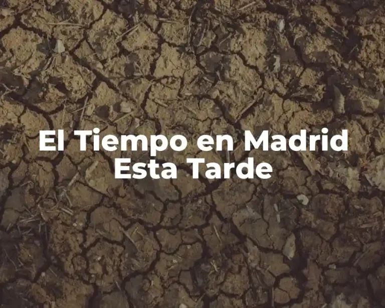 El Tiempo en Madrid Esta Tarde