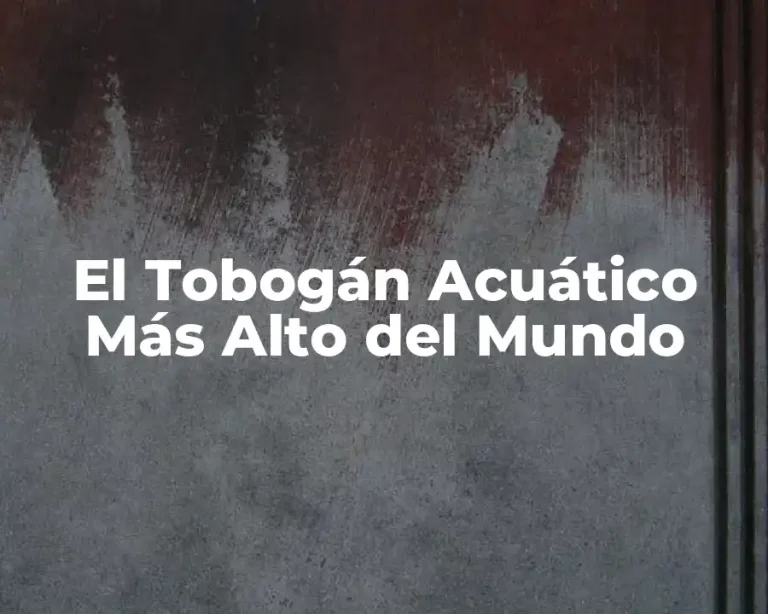 El Tobogán Acuático Más Alto del Mundo