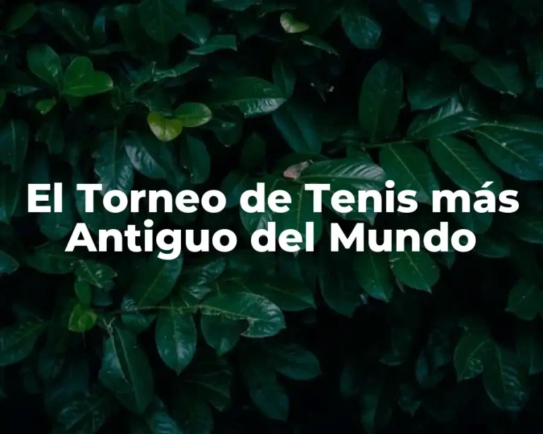 El Torneo de Tenis más Antiguo del Mundo