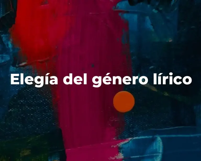 Elegía del género lírico