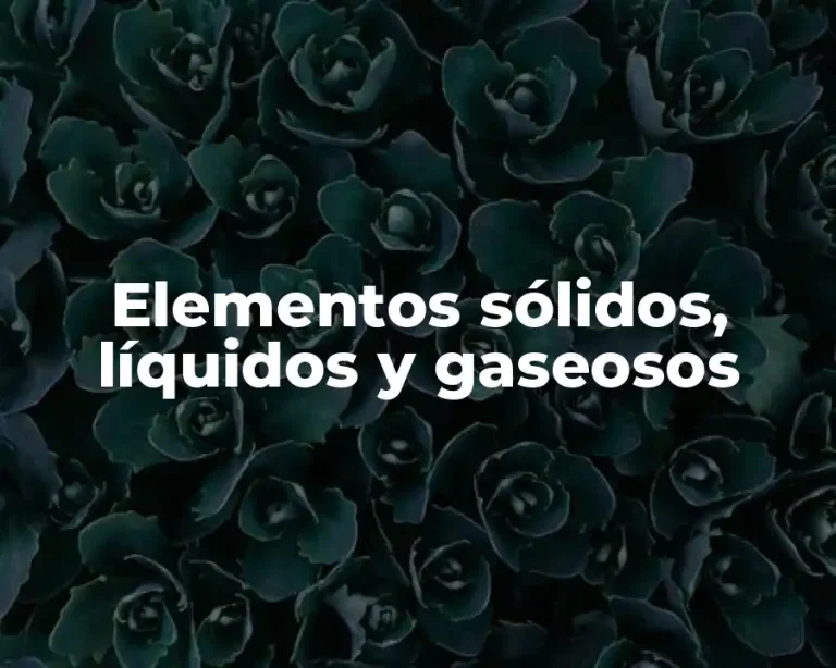 Elementos sólidos, líquidos y gaseosos