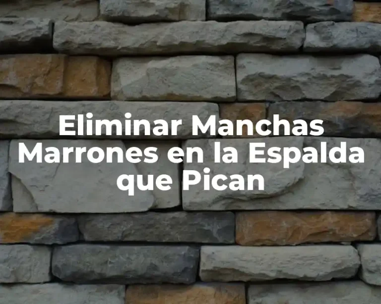 Eliminar Manchas Marrones en la Espalda que Pican
