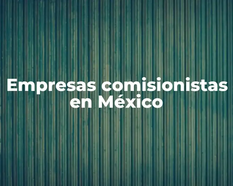 Empresas comisionistas en México