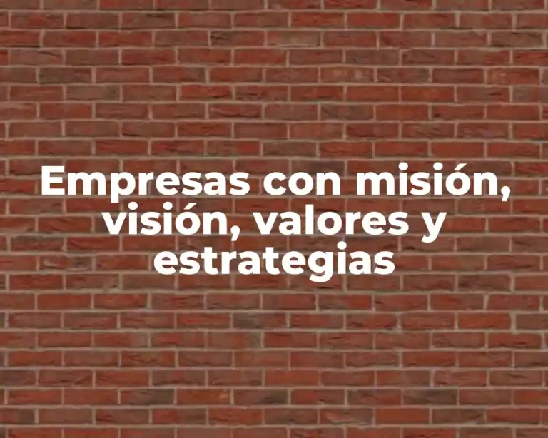 Empresas con misión, visión, valores y estrategias
