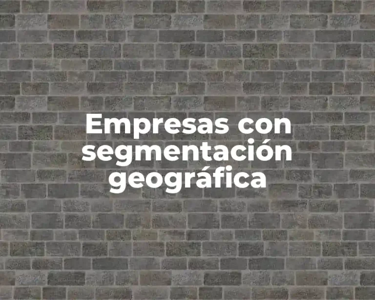 Empresas con segmentación geográfica