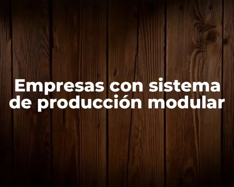 Empresas con sistema de producción modular