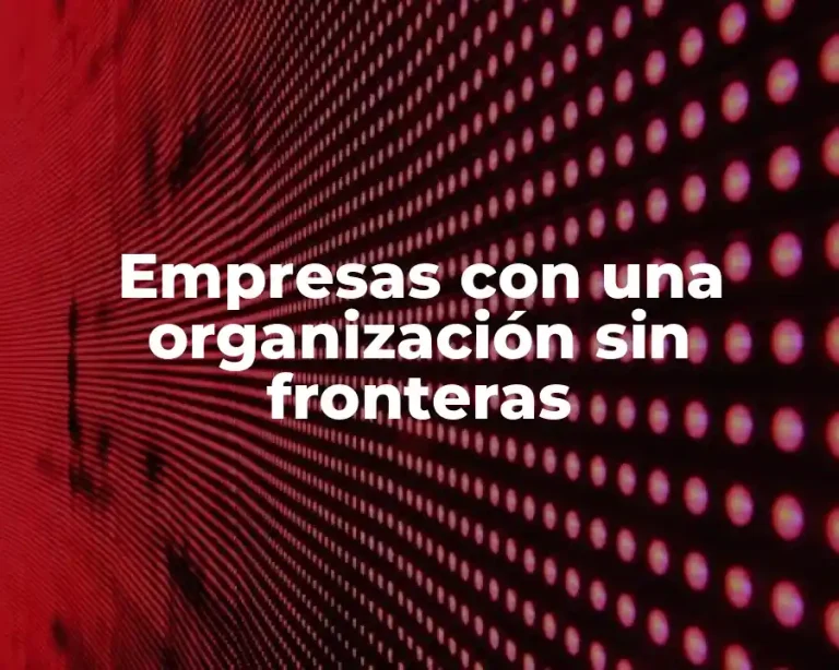 Empresas con una organización sin fronteras