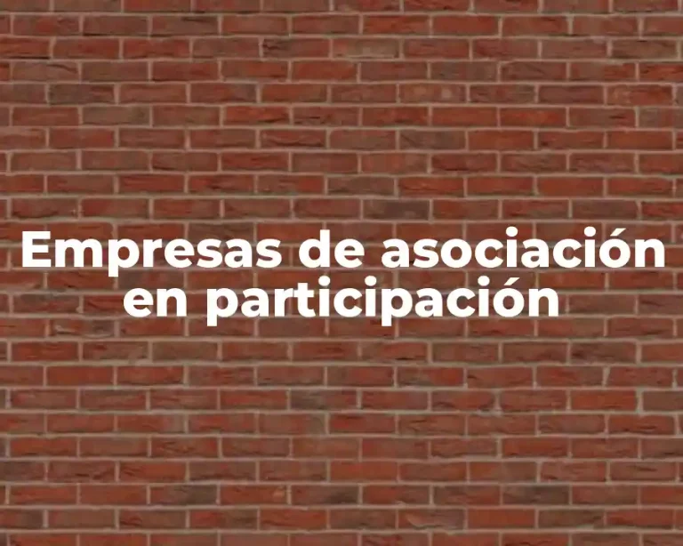 Empresas de asociación en participación