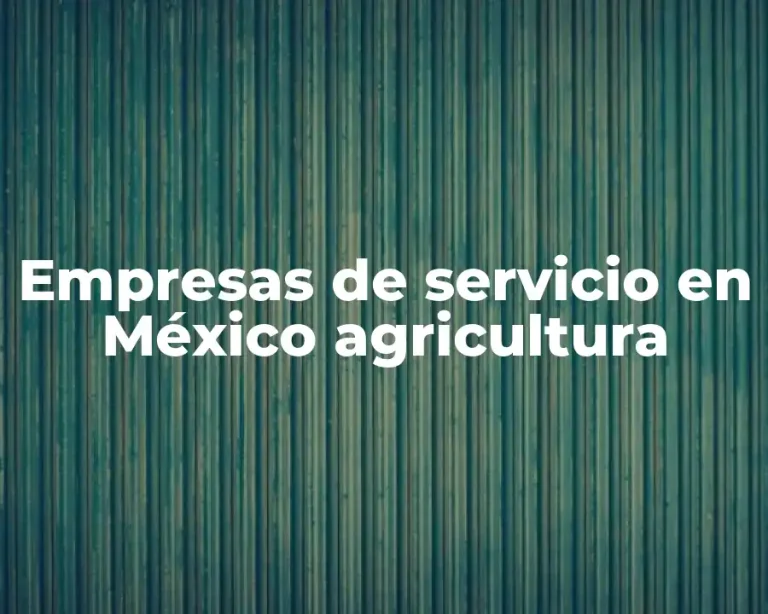 Empresas de servicio en México agricultura