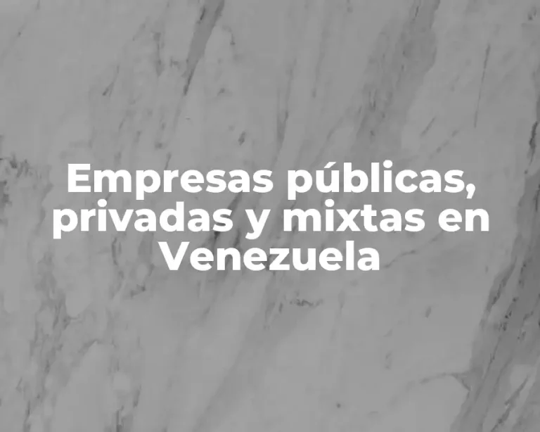 Empresas públicas, privadas y mixtas en Venezuela