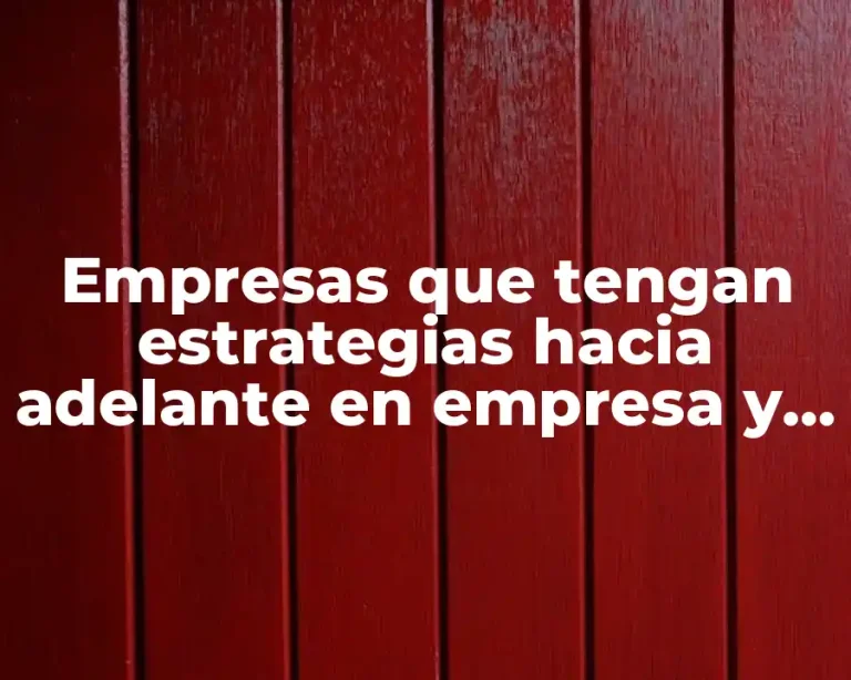Empresas que tengan estrategias hacia adelante en empresa y Significado