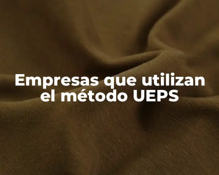 Empresas que utilizan el método UEPS