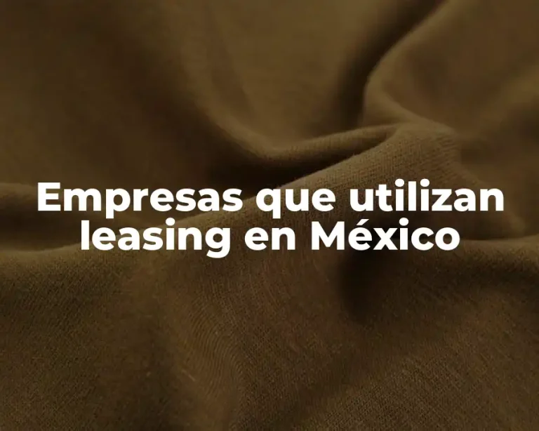Empresas que utilizan leasing en México