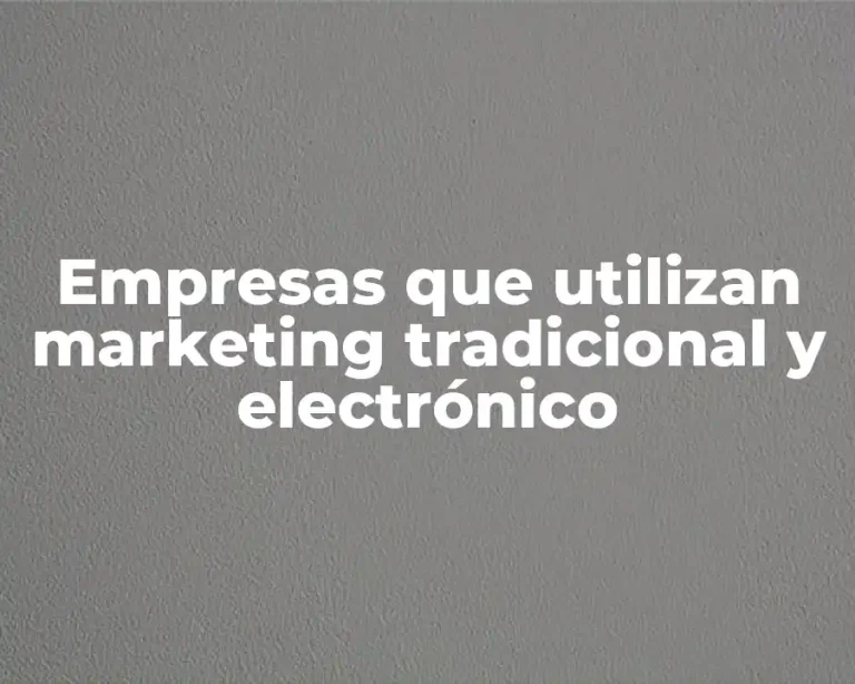 Empresas que utilizan marketing tradicional y electrónico