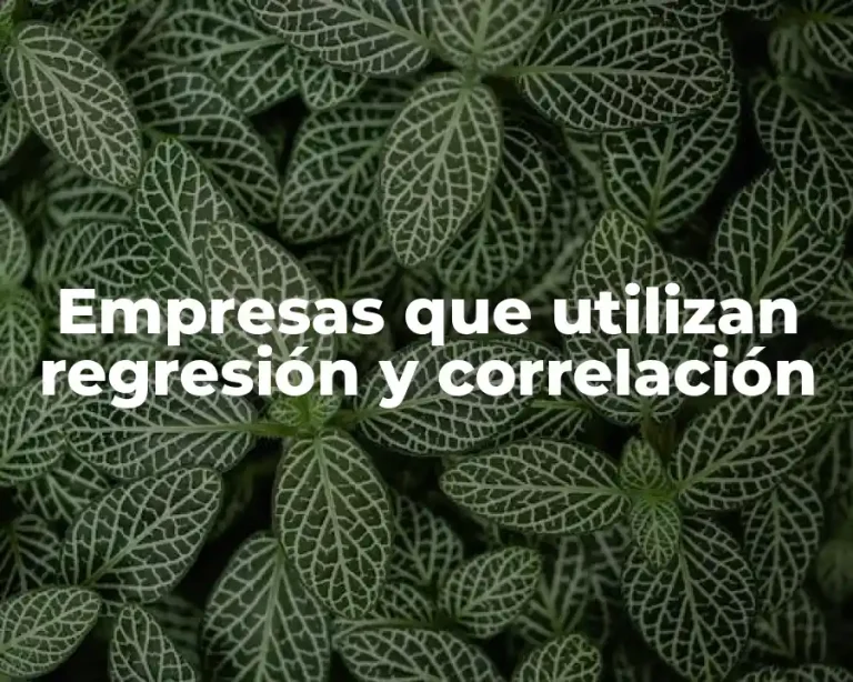 Empresas que utilizan regresión y correlación