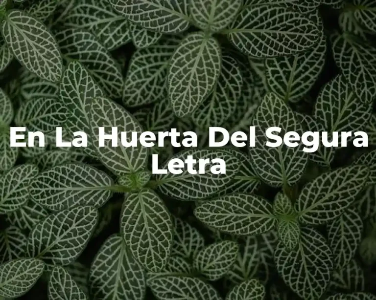 En La Huerta Del Segura Letra