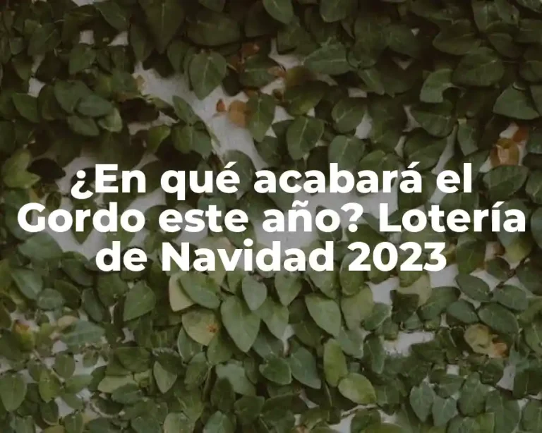 ¿En qué acabará el Gordo este año? Lotería de Navidad 2023