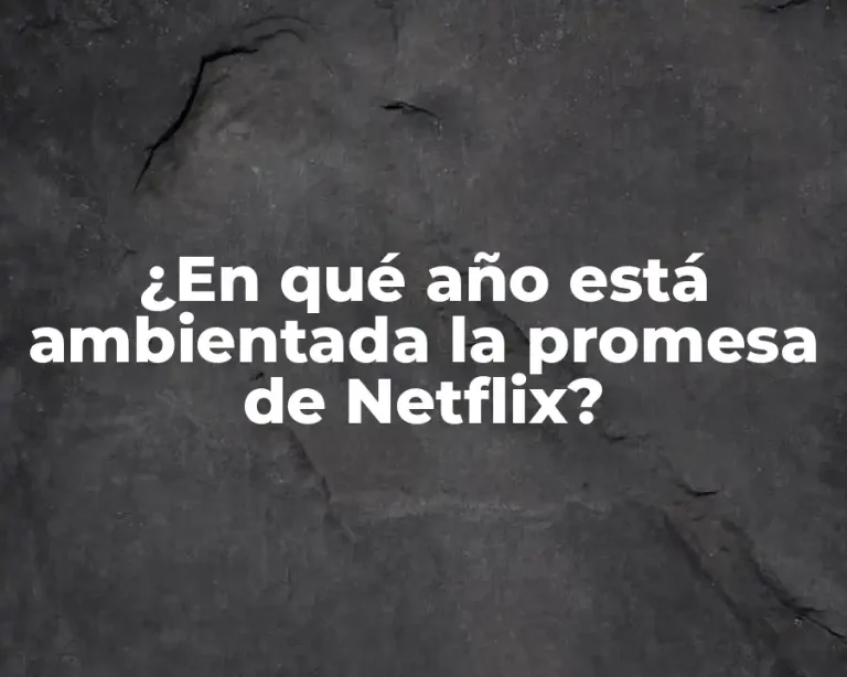¿En qué año está ambientada la promesa de Netflix?