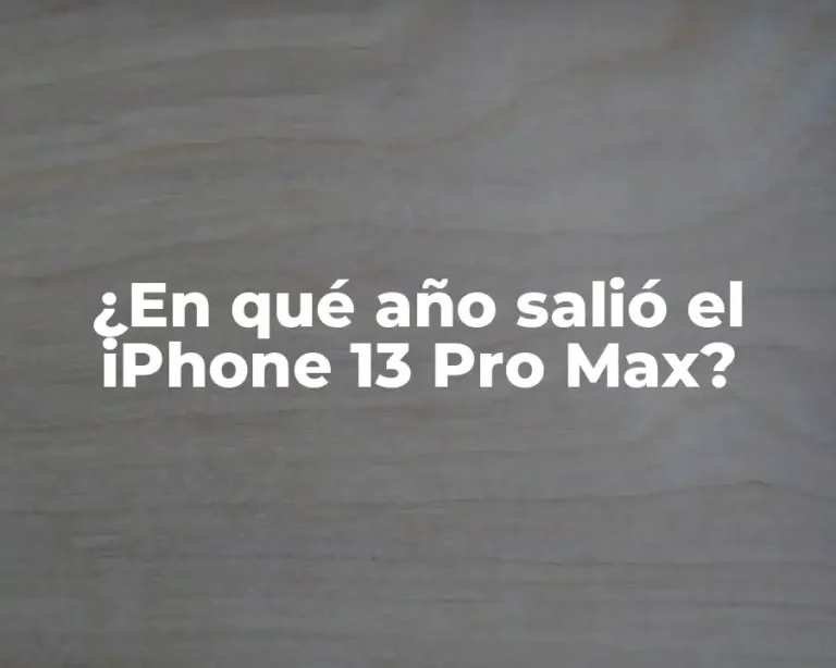 ¿En qué año salió el iPhone 13 Pro Max?