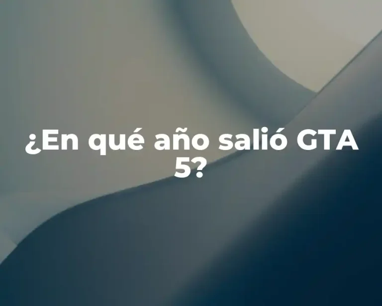 ¿En qué año salió GTA 5?