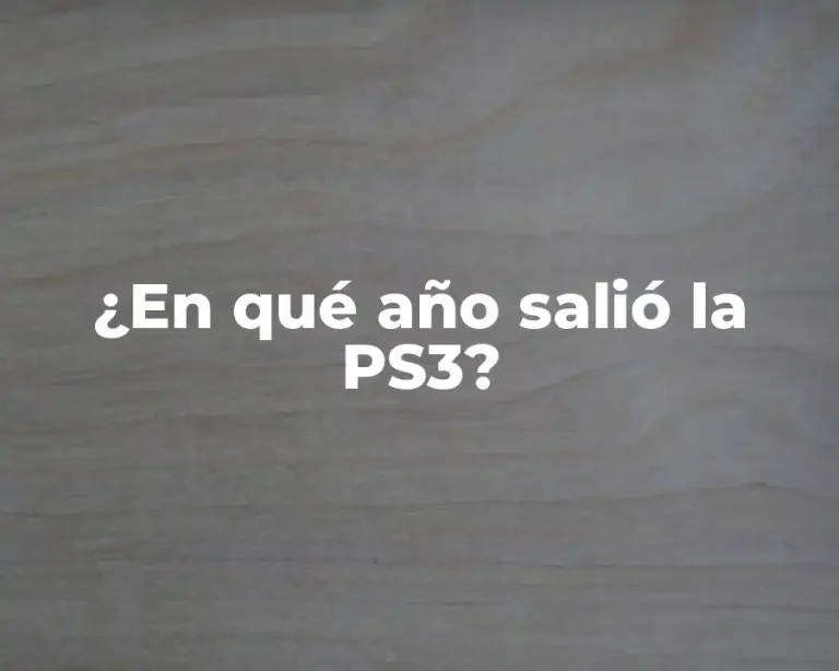 ¿En qué año salió la PS3?