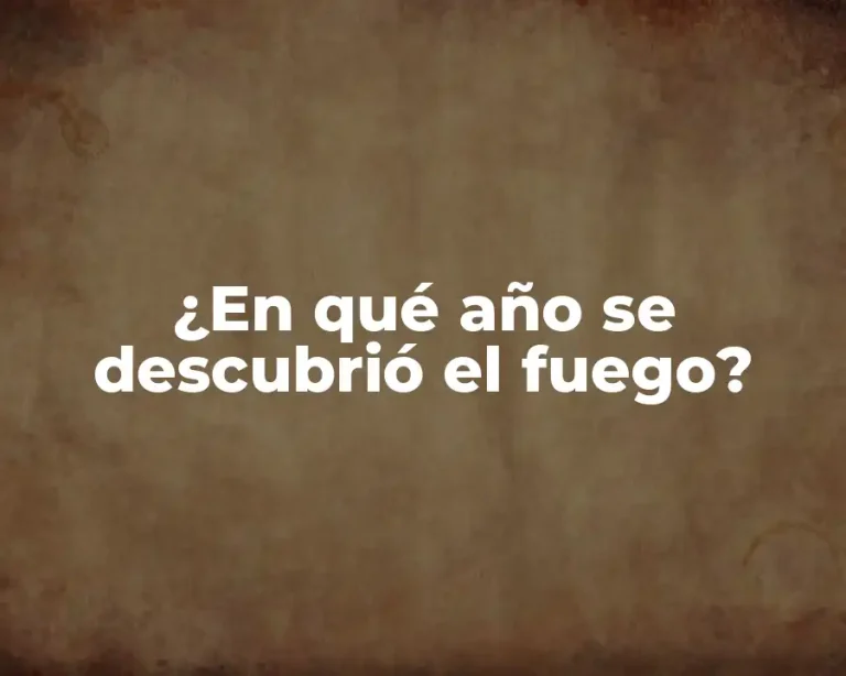 ¿En qué año se descubrió el fuego?