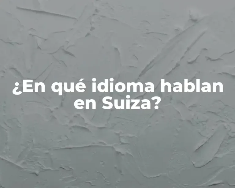 ¿En qué idioma hablan en Suiza?