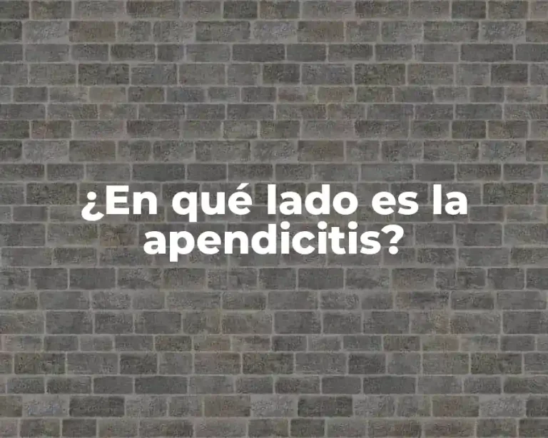 ¿En qué lado es la apendicitis?