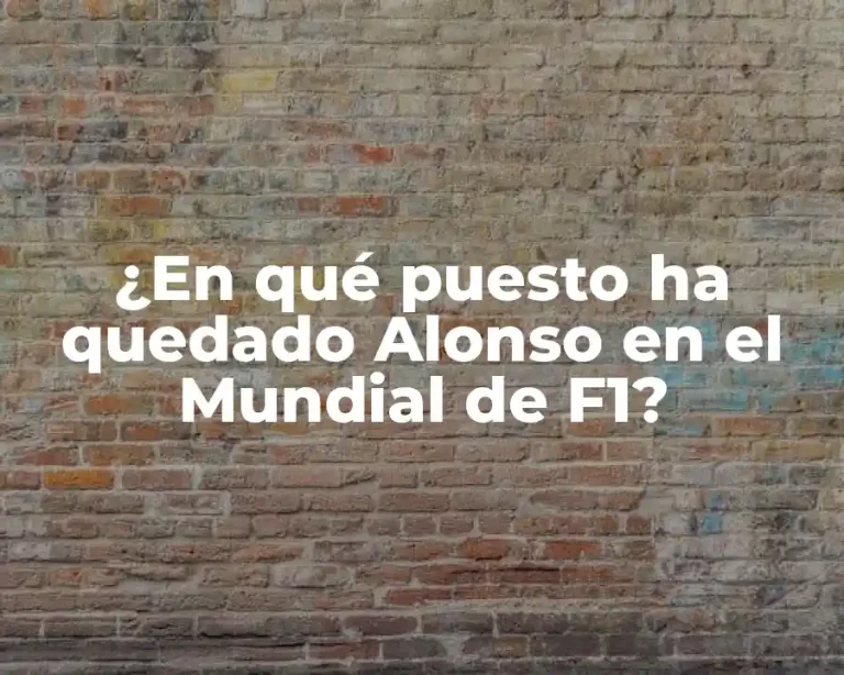 ¿En qué puesto ha quedado Alonso en el Mundial de F1?