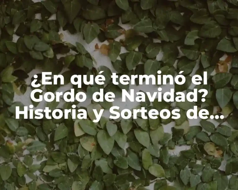 ¿En qué terminó el Gordo de Navidad? Historia y Sorteos de Lotería de Navidad