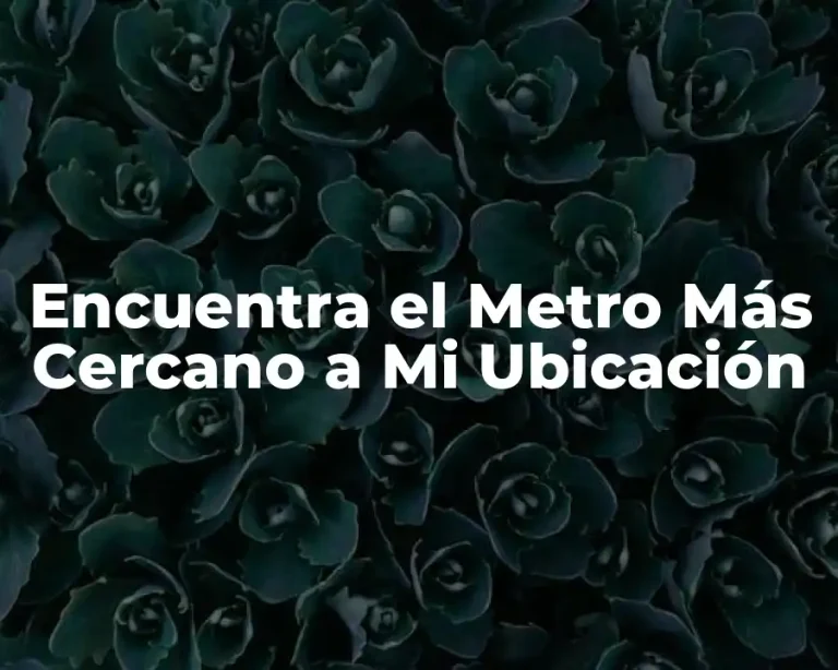 Encuentra el Metro Más Cercano a Mi Ubicación