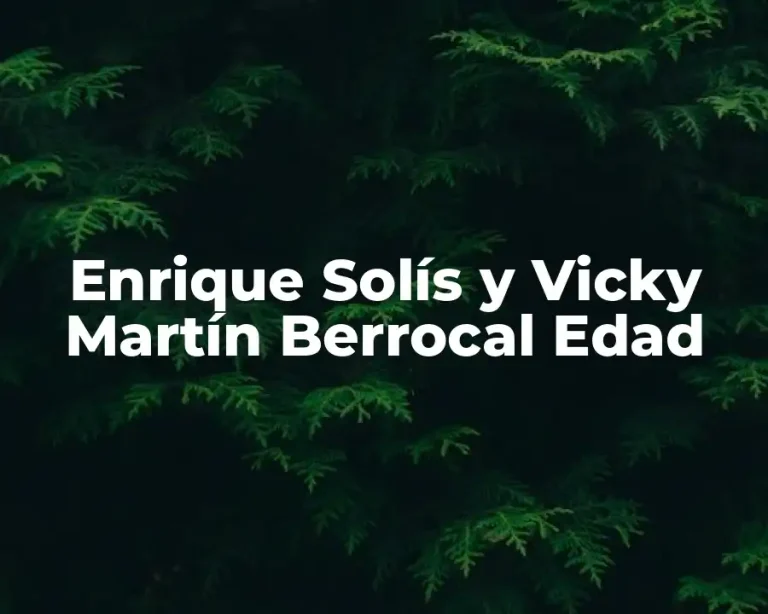 Enrique Solís y Vicky Martín Berrocal Edad