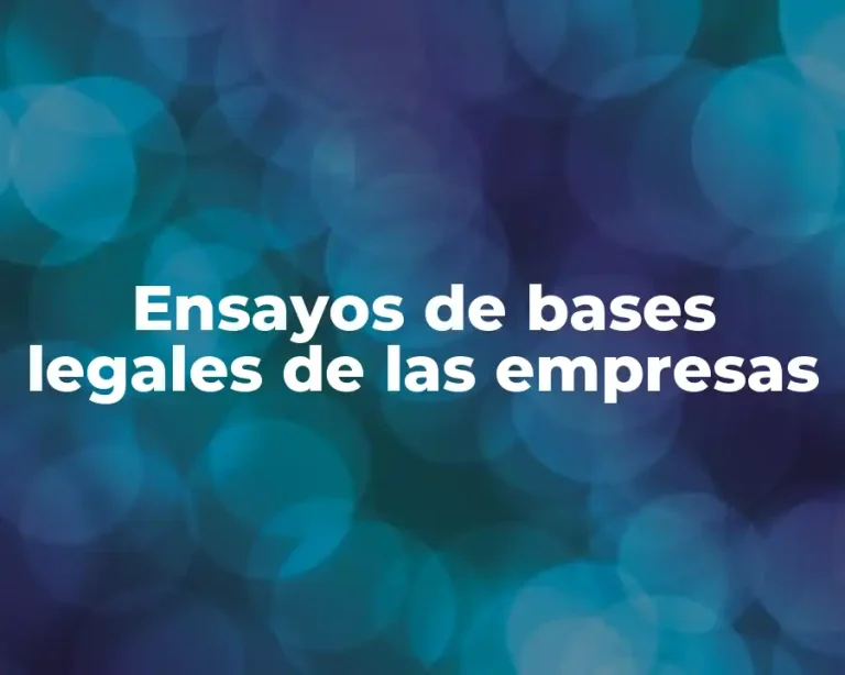 Ensayos de bases legales de las empresas