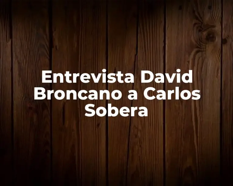 Entrevista David Broncano a Carlos Sobera