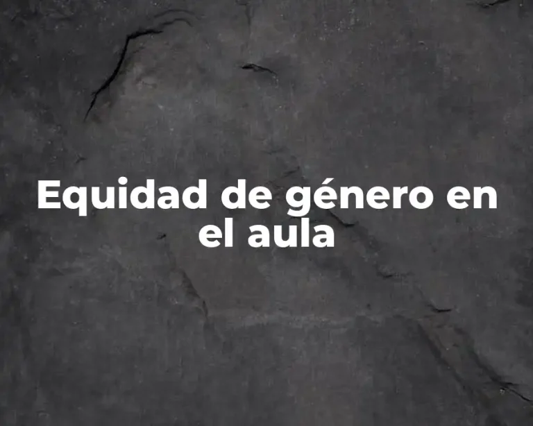 Equidad de género en el aula