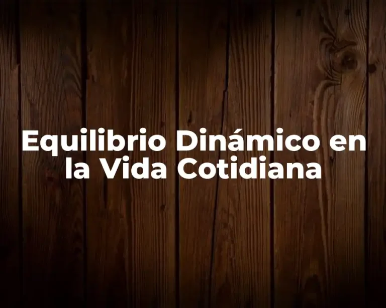 Equilibrio Dinámico en la Vida Cotidiana