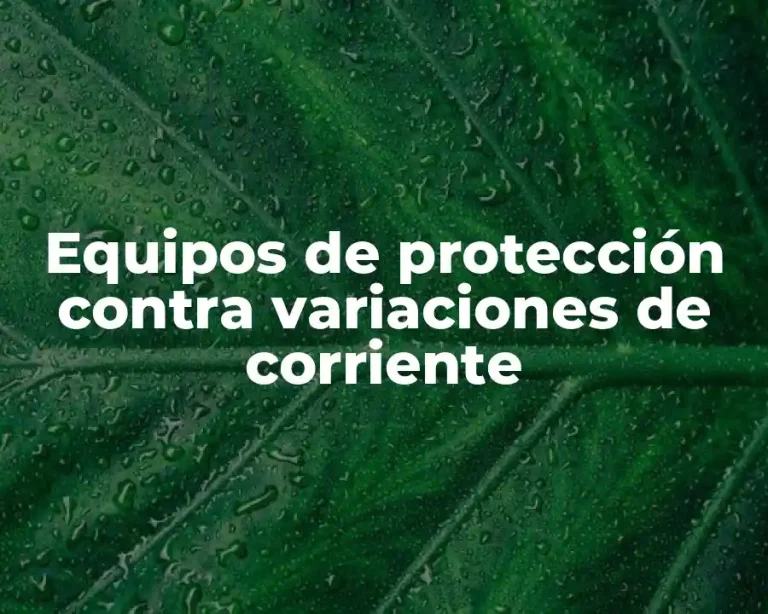 Equipos de protección contra variaciones de corriente
