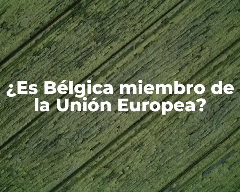 ¿Es Bélgica miembro de la Unión Europea?