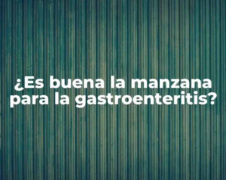 ¿Es buena la manzana para la gastroenteritis?