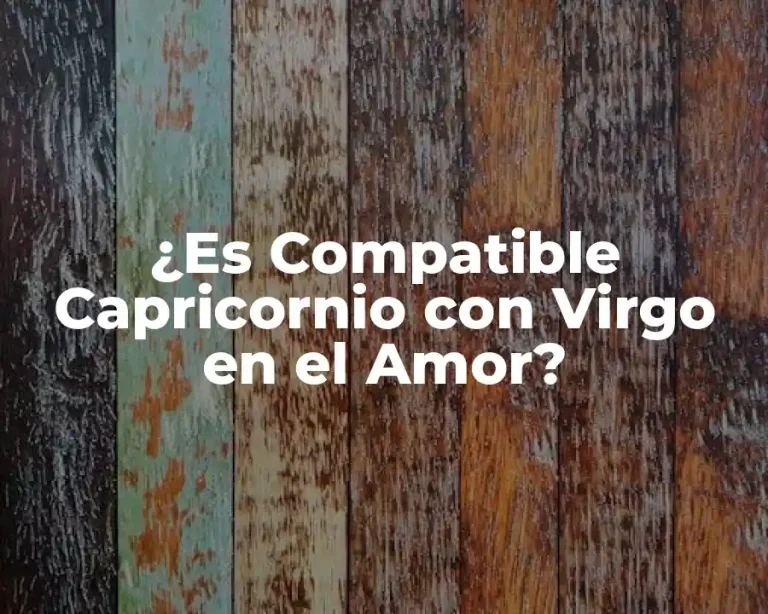 ¿Es Compatible Capricornio con Virgo en el Amor?