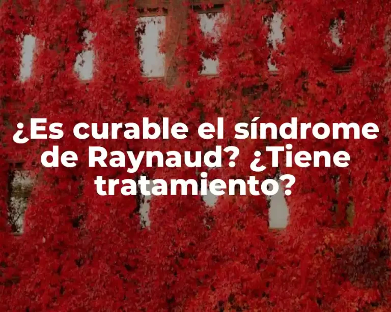 ¿Es curable el síndrome de Raynaud? ¿Tiene tratamiento?