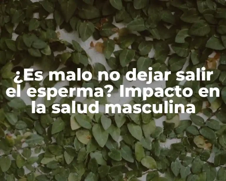 ¿Es malo no dejar salir el esperma? Impacto en la salud masculina