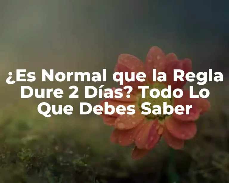 ¿Es Normal que la Regla Dure 2 Días? Todo Lo Que Debes Saber